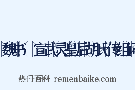 魏书·宣武灵皇后胡氏传组词是什么意思的图片